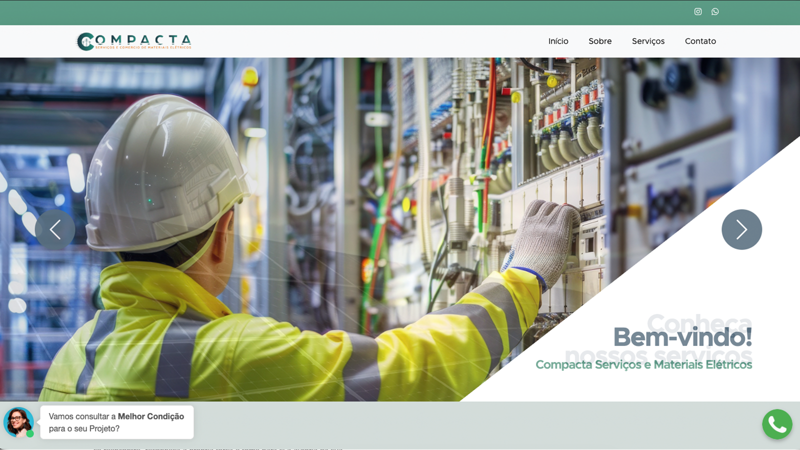 Website Compacta Serviços e Materiais Elétricos