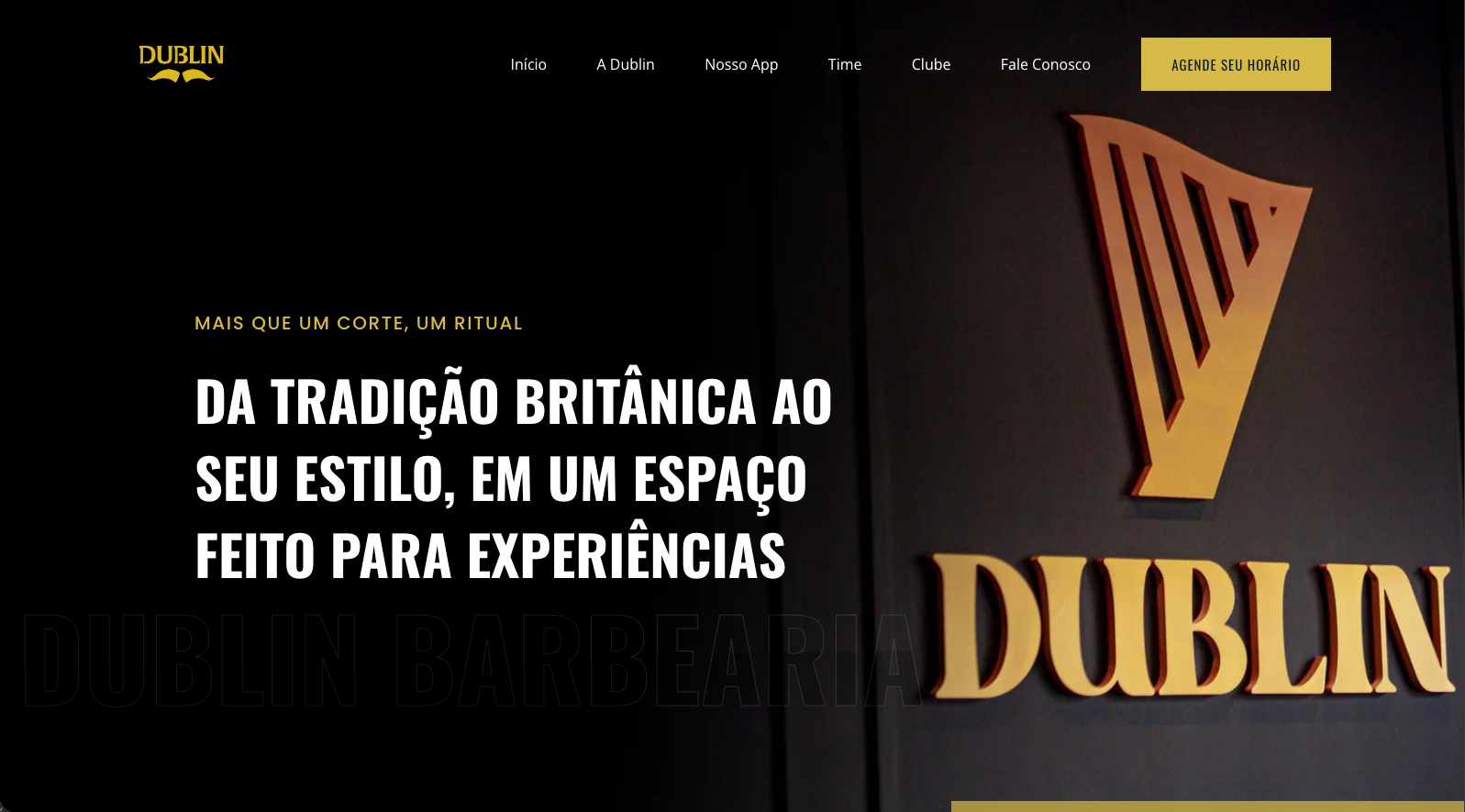 Website Dublin Barbearia