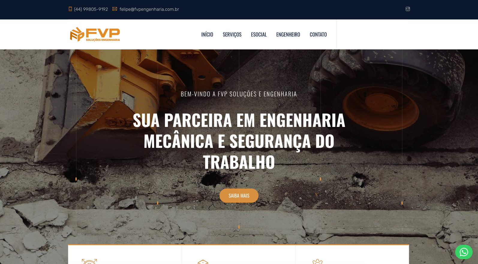 Website FVP Engenharia